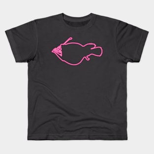 80s Retro Neon Sign Anglerfish Kids T-Shirt